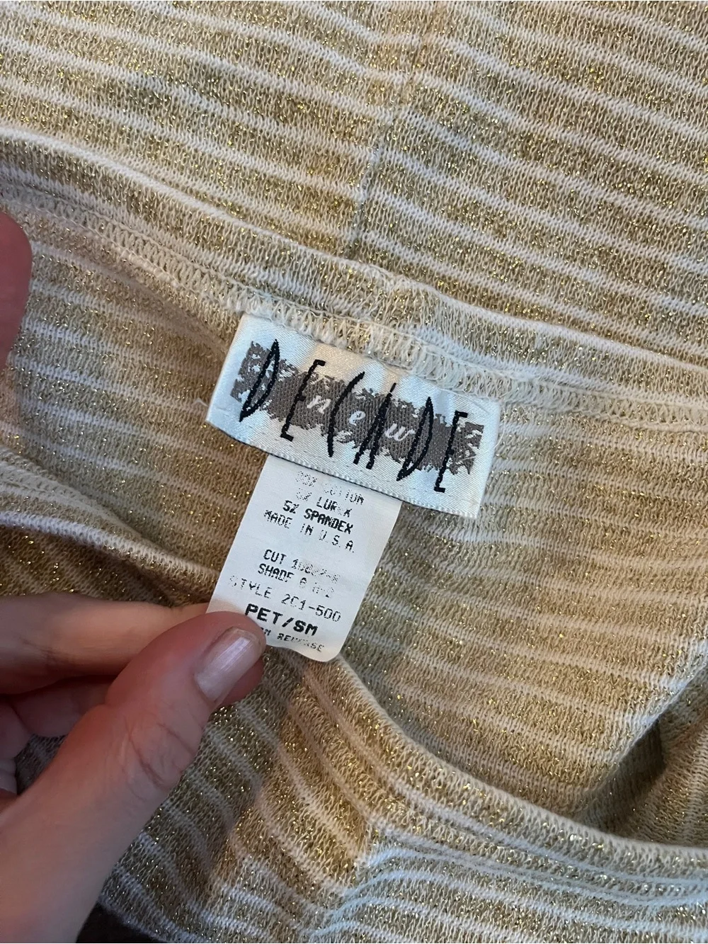 Vintage Y2K Gold Striped Mini Skirt Striped Knit Small